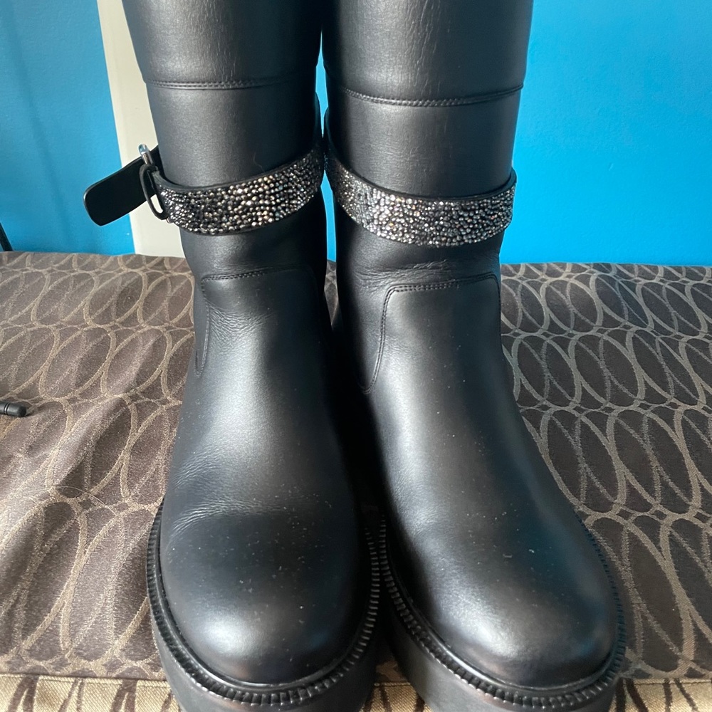 Salvatore Ferragamo Crystal Embellished Boots (Size 6)